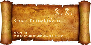 Krecz Krisztián névjegykártya